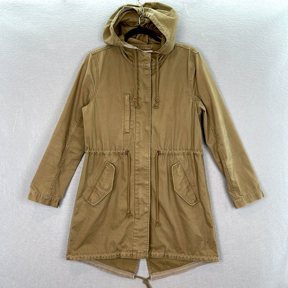 Madewell - women’s Tilden military hooded zip up jacket army green 100% cotton S - Picture 5 of 10